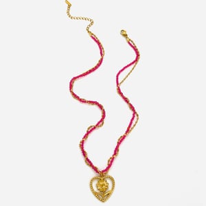 1 Piece Stainless Steel Heart Gold Color Pendant Necklace h5