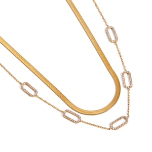 1 Piece Casual Geometric Stainless Steel Gold Color Women's Chain Necklaces h5 Picture6