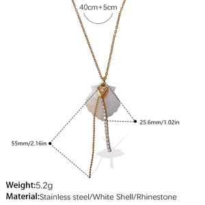 1 Piece Sea Shells Gold Color Pendant Necklace h5 