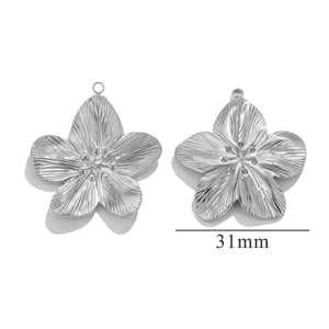 1 Adet Kendin Yap Çiçek Paslanmaz Çelik Kadın Kolye h5