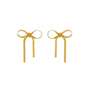 Pendientes de botón de acero inoxidable con lazo dulce y serie romántica para mujer h5 Imagen5