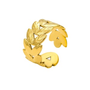 Daily Geometric Stainless Steel Gold Color Women's Adjustable Rings h5 Picture5
