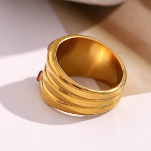 Simple Series Retro Solid Color Stainless Steel Statement Rings h5 Picture3