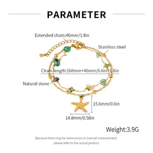 Braccialetti con ciondoli da donna in acciaio inossidabile color oro con frutti del giorno, 1 pezzo h5 Immagine2