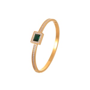 Luxurious Series Daily Geometric Stainless Steel Gold Color Women's Cuff Bracelets h5 Picture5