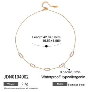 1 Piece Casual Geometric Stainless Steel Gold Color Women's Chain Necklaces h5