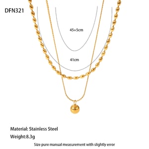 1 Pair Simple Series Daily Geometric Stainless Steel  Women's Layered Necklaces h5