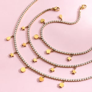 1 Piece Shining Star Stainless Steel Gold Color Women's Pendant Necklaces h5 Picture9