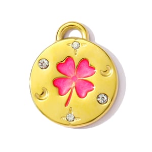1 Piece Luxurious Series DIY Flower Stainless Steel Gold Color Women's Pendants h5