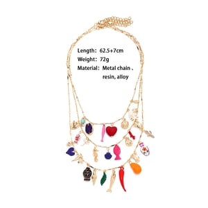1 Set Oceanic Alloy Layered Necklace h5