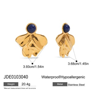 1 Pair Classic Series French Retro Flower Stainless Steel Gold Color Women's Stud Earrings h5 Picture2