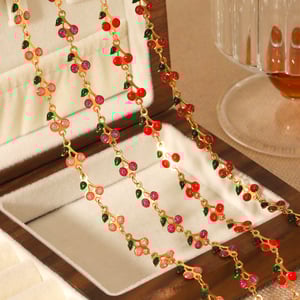 Sweet Plant Stainless Steel  Gold Color  Women's Chain Necklaces h5 Picture5