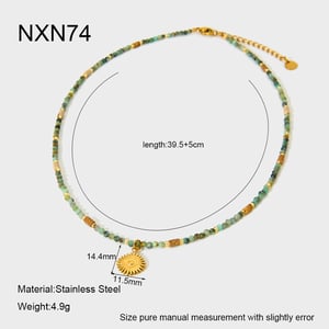 1 Piece Natural Stones Beaded Necklace h5