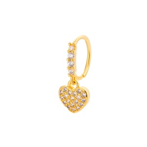 1 Piece Copper Gold Color Zircon  Nose Stud h5 