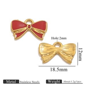 1 Piece DIY Bow Knot Stainless Steel Women's Pendants h5