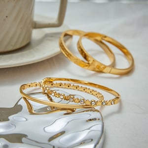 1 Piece Luxurious Series Elegant Butterfly Stainless Steel Gold Color Women's Bangles h5 Picture5