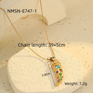 Luxe retro roestvrijstalen dameshangerkettingen met gouden hangers h5