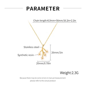 1 Piece Delicate Flower Stainless Steel Gold Color Women's Pendant Necklaces h5 Picture2