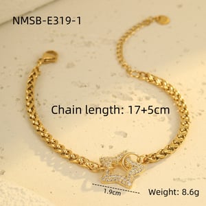 Sweet Geometric Stainless Steel Gold Color Women's Chain Bracelets h5