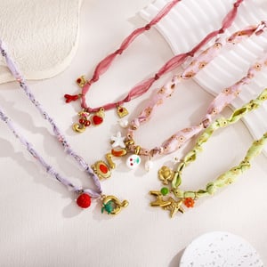 Collier pendentif en acier inoxydable pour femme, série romantique, motif lettre naturelle h5 Image3