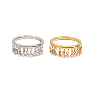 1 piece luxurious series  tassel stainless steel gold color women's gemstone rings h5 Picture8