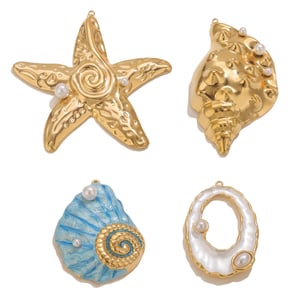 1 Piece Exquisite Marine Organism Stainless Steel Gold Color Women's Pendants h5 Picture4