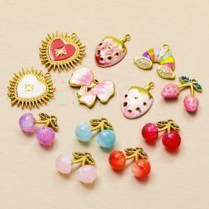 1 Piece Romantic Series DIY Cherry Stainless Steel Gold Color Women's Pendants h5 Picture5