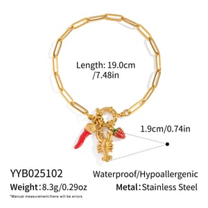 1 Piece Lobster Stainless Steel Charm Bracelet h5