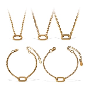 1 Piece Simple Stainless Steel Gold Color DIY Charm Bracelet h5 Picture5
