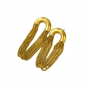 Tassel Stainless Steel Gold Color Women's Dangle Earrings h5 Picture5