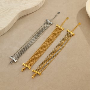 Chain Stainless Steel  Gold Color Women's Chain Bracelets h5 Picture3