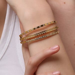 Simple Series Classic Geometric Stainless Steel Gold Color Women's Bangles h5 Picture4
