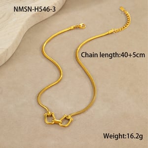 Geometric Stainless Steel Gold Color Women's Pendant Necklaces h5