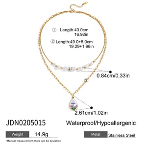 1 Piece Droplet Stainless Steel Gold Color Women's Pendant Necklaces h5 Picture2