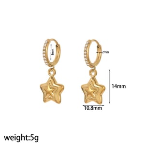 1 Pair Oceanic Stainless Steel  Gold Color Drop Earrings h5