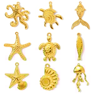 1 Piece Simple Series DIY Conch Stainless Steel Gold Color Women's Pendants h5 Picture5
