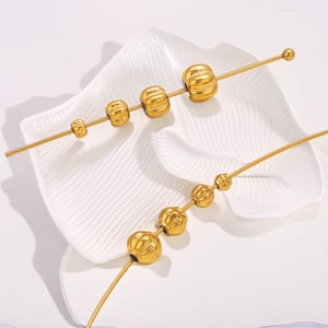 1 Piece Pumpkin Beads Stainless Steel Gold Color Jewelry Charms h5 Picture4