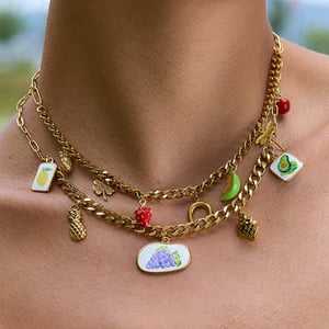 1 Stück romantische Früchte Edelstahl Gold Farbe Damen Anhänger Halsketten h5 Bild4