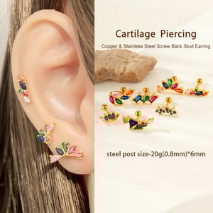 1 Pair Simple Series Classic Flower Titanium Steel No Plating Material Zircon Women Stud Earrings h5 Picture5