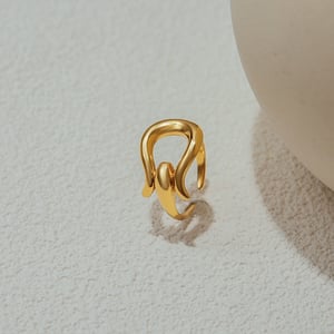 1 stuk moderne serie persoonlijkheid geometrische roestvrij staal goudkleurige minimalistische ringen h5 Afbeelding6