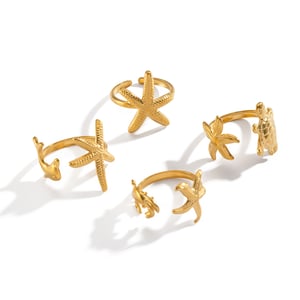 1 Stück Oceanic Edelstahl Goldfarben Statement Ring h5 Bild5