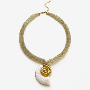 1 Piece Statement Stainless Steel Gold Color Pendant Necklace h5