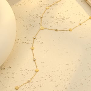 Collane a catena da donna in acciaio inossidabile color oro con motivo a cuore dolce h5 Immagine3