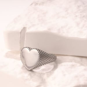 1 Piece Romantic Series Daily Heart Stainless Steel   Gold Color  Statement Rings h5 Picture4