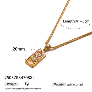 1 Piece Retro Tarot Stainless Steel Gold Color Pendant Necklaces h5