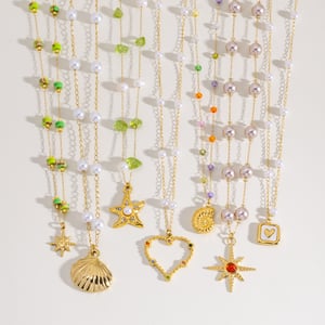 Romantic Series Elegant Star Stainless Steel Women's Beaded Necklaces h5 Picture5