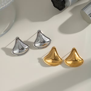 1 Pair Stainless Steel Gold Color Stud Earrings h5 Picture2