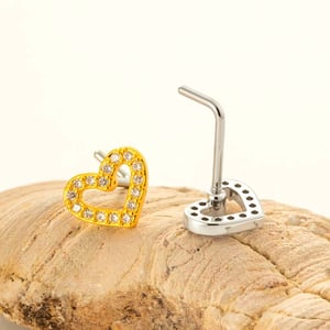 1 Piece Copper Gold Color Zircon  Nose Stud h5 Picture3