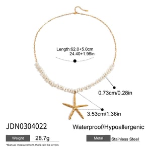 1 Piece Exaggerated Starfish Stainless Steel Gold Color Women's Pendant Necklaces h5 Picture2