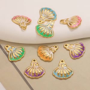 1 Piece Colorful Conch Stainless Steel Gold Color Women's Pendants h5 Picture3